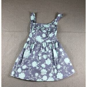 New Free People Dress L Blue Floral Print Meet Me In Maui Printed Mini